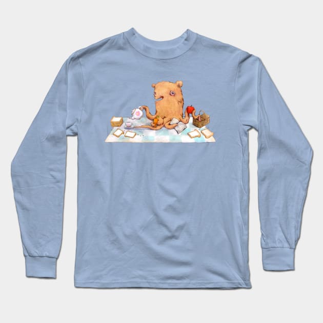 Octopuss bear picnic Long Sleeve T-Shirt by art official sweetener